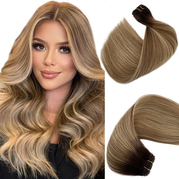 Benafee Other - Benafee Sew in Hair Extensions Real 20" Hand Tied Weft Ombre Balayage 100g New